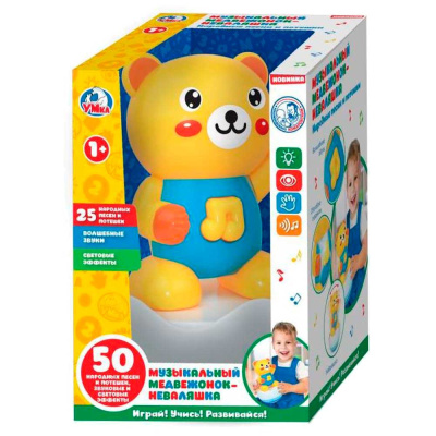 Медвежонок-неваляшка музыкальный Умка 1610M315-R 1